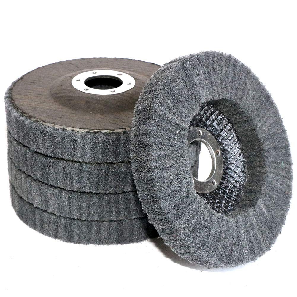 5Pcs 4.5 Inch Nylon Fiber Buffing Wheels Angle Grinder Polishing Discs