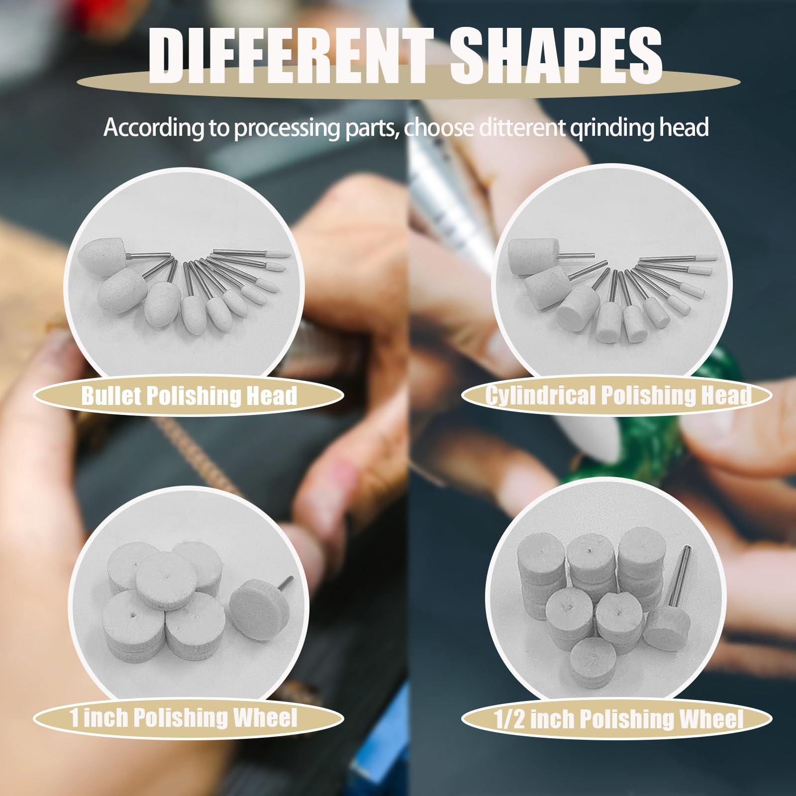 122Pcs Polishing Buffing Wheel Kit for Dremel and 2Pcs Polishing Compound 10Pcs