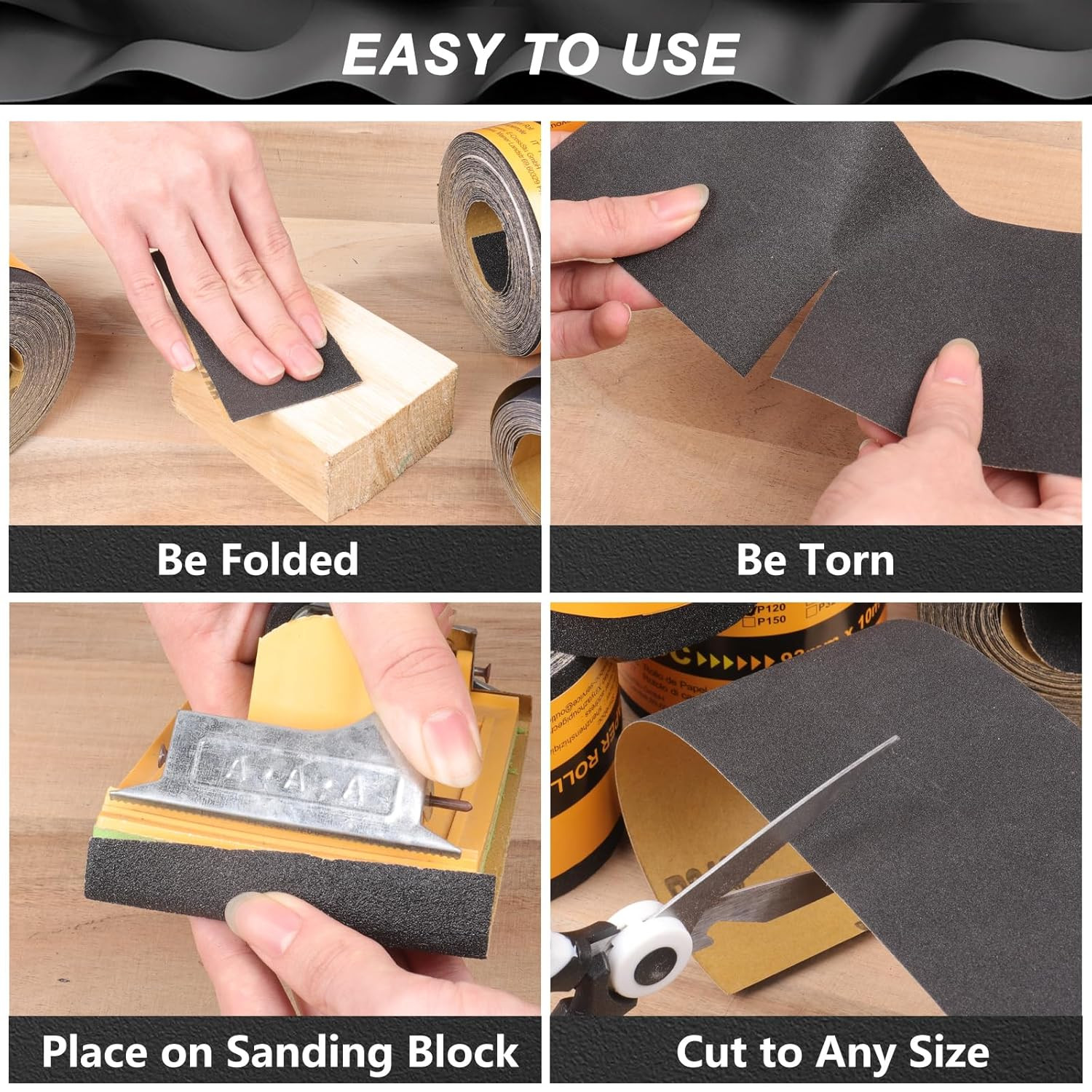 600 Grit Sandpaper Roll, 3-2/3″ Wide 11 Yard Wet Dry Silicon Carbide Longboard S