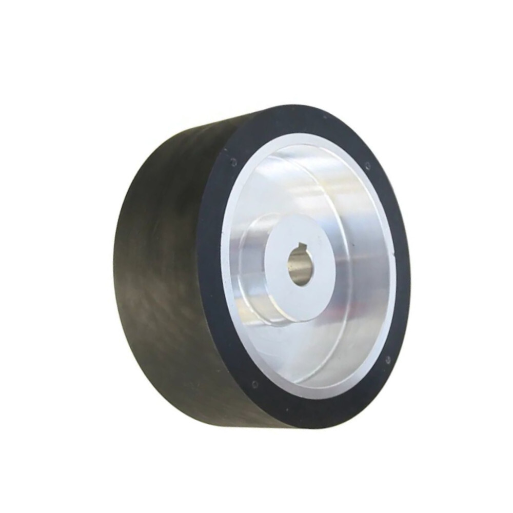 200*75*24mm Solid Rubber Contact Wheel with 8*3mm Keyslot Balanced Belt Grinder