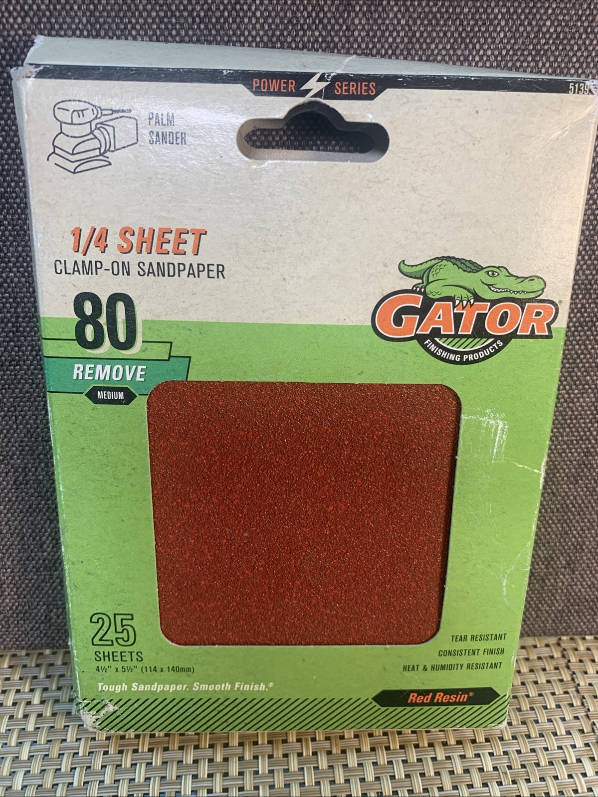 25pc Gator 4.5-in W x 5.5-in L 80-Grit Clamp-On Sanding Sheet New Palm Sander
