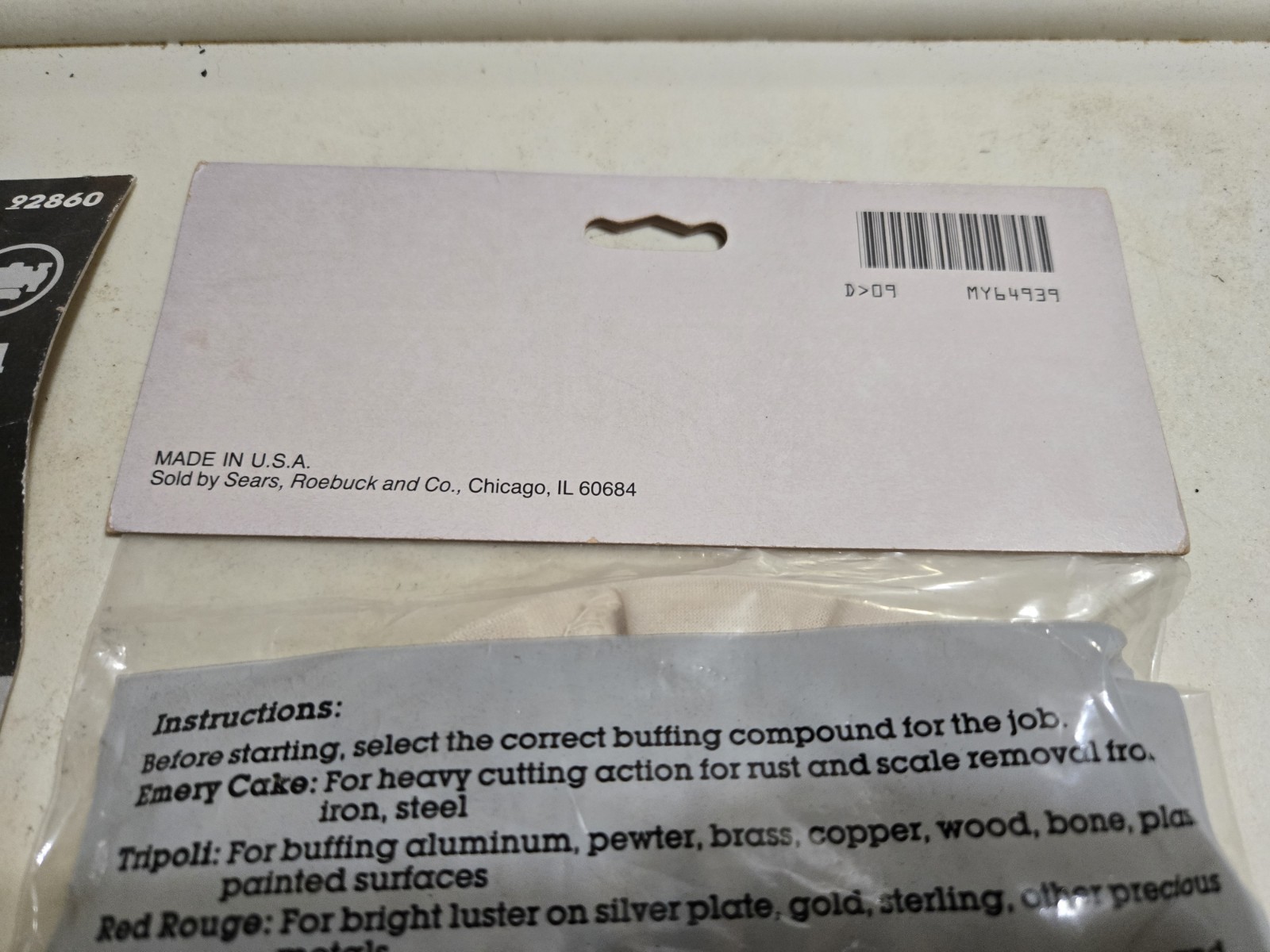Sears Craftsman USA Nos Buffing Wheel & Compound