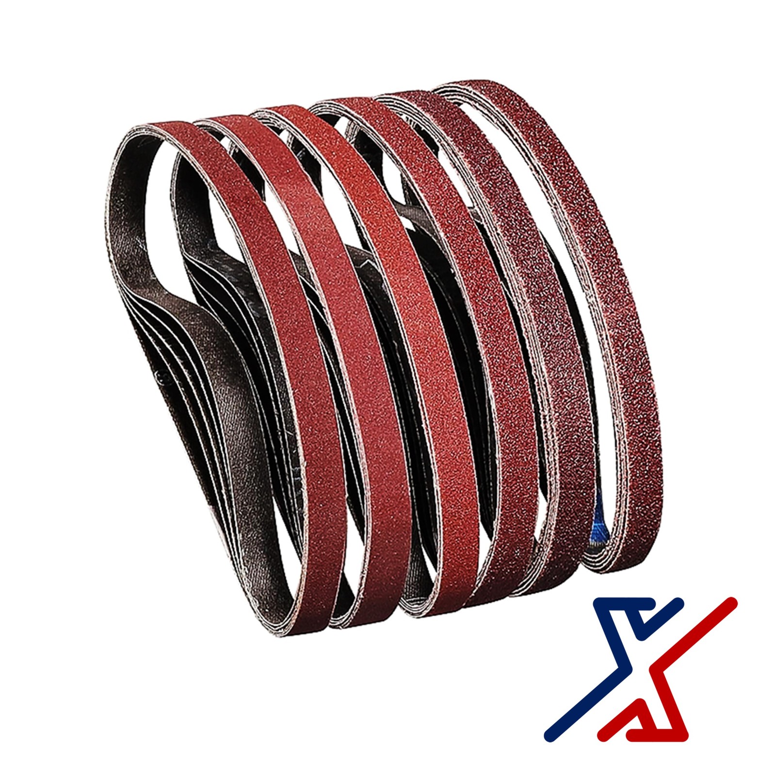 1/2″ x 18″ 50 Grit Cloth Backed Aluminum Oxide Sanding Belts by X1Tools