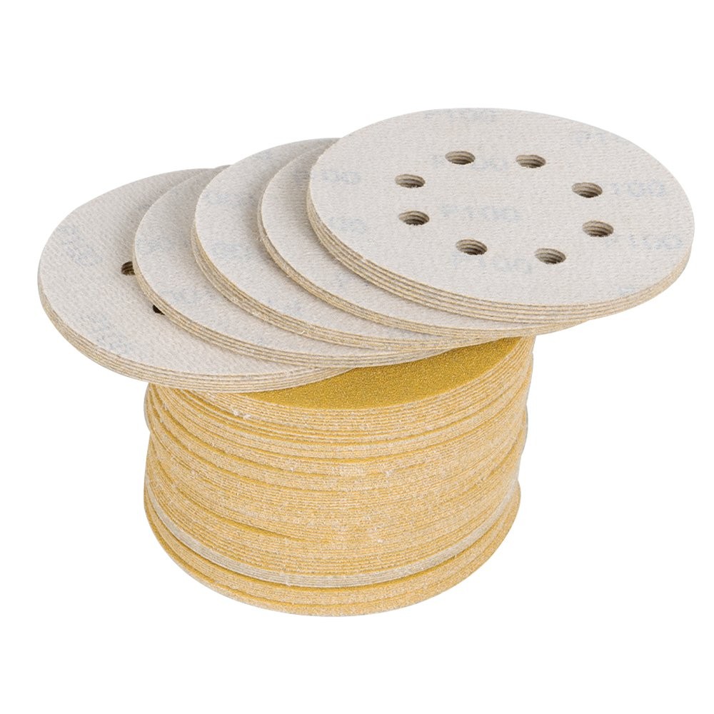 100 Pack Sanding Disc Sander Paper 8 Hole Hook And Loop Sanding Disc 100 Grit 5″