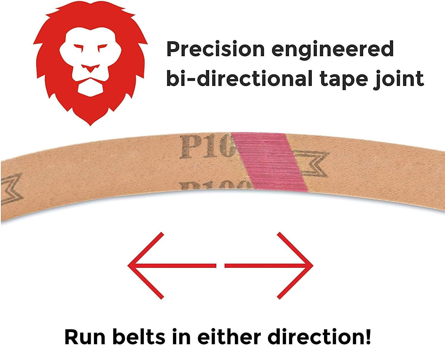 2 X 48 Inch 120 Grit Metal Grinding Zirconia Sanding Belts, 6 Pack