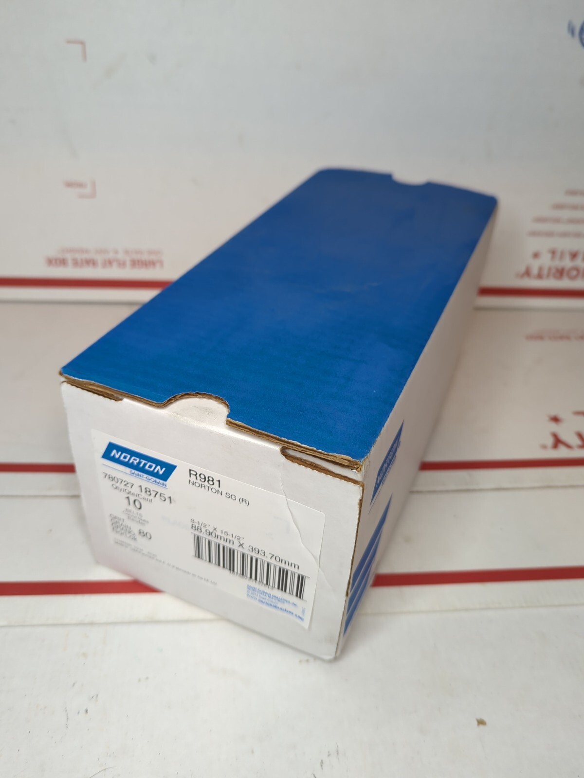 Norton 78072718751 3-1/2×15-1/2” SG R981 CA Portable In-Line Belts 80 Grit 10 pk