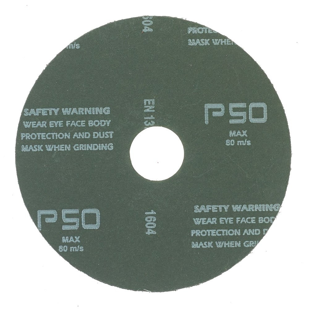 25 Pack Aluminum Oxide Resin Fiber Discs 4.5×7/8 Inch 50 Grit Grinding