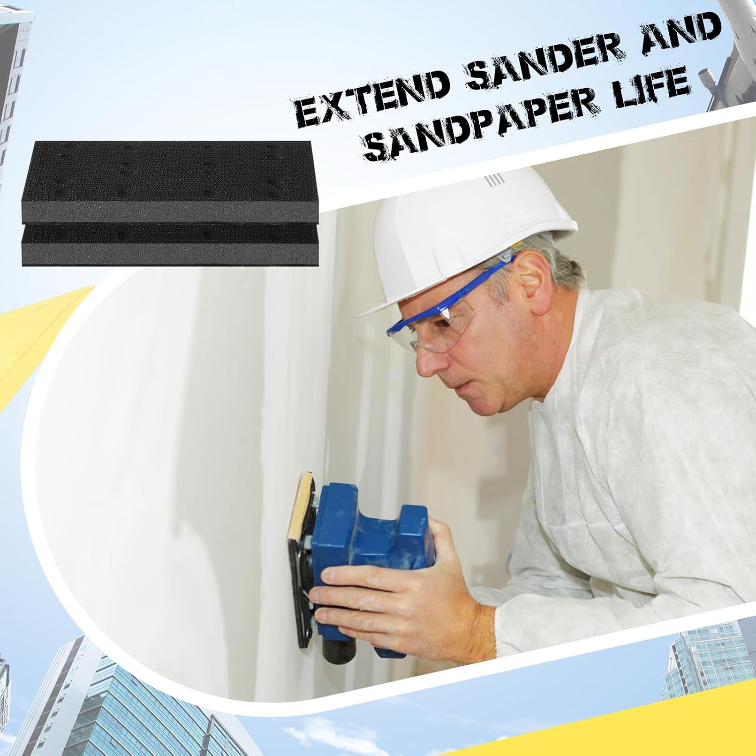 2 Pcs Soft Black Foam Sanding Pads Interface Sander Backing Pad Compatible with