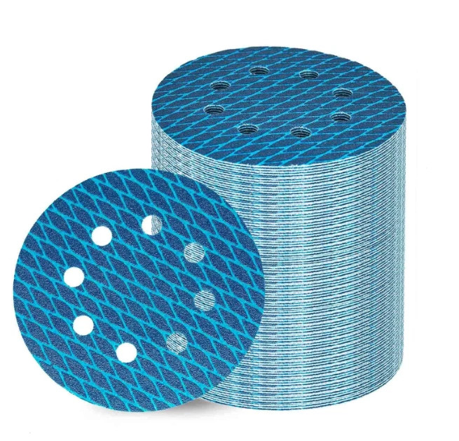 70PCS 5” 125mm Diamond Shape Sanding Discs 8 Holes Hook & Loop P60-P400