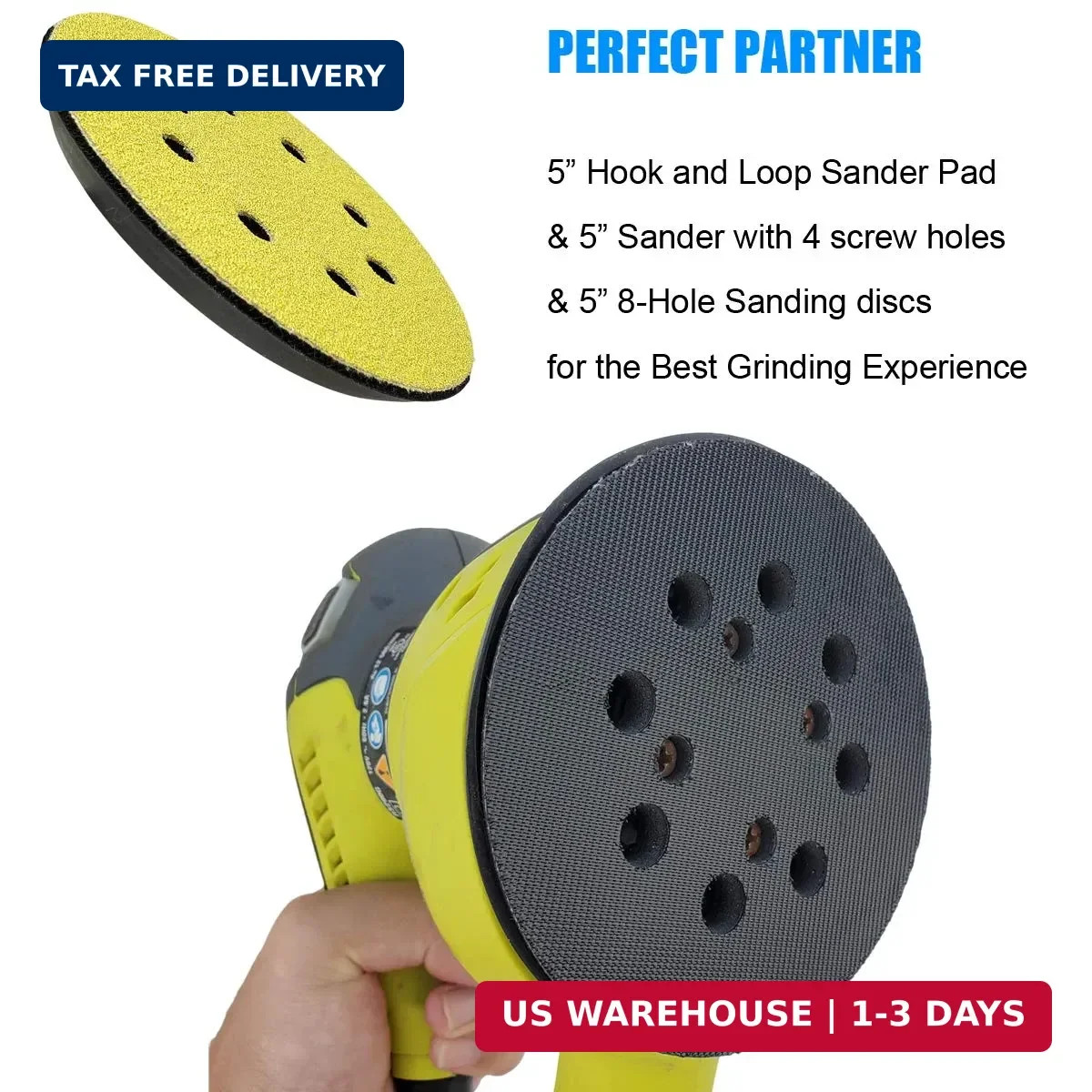 5″ Replacement Sander Pad for Ryobi Sander, Aluminum Oxide Grit, Compatible with