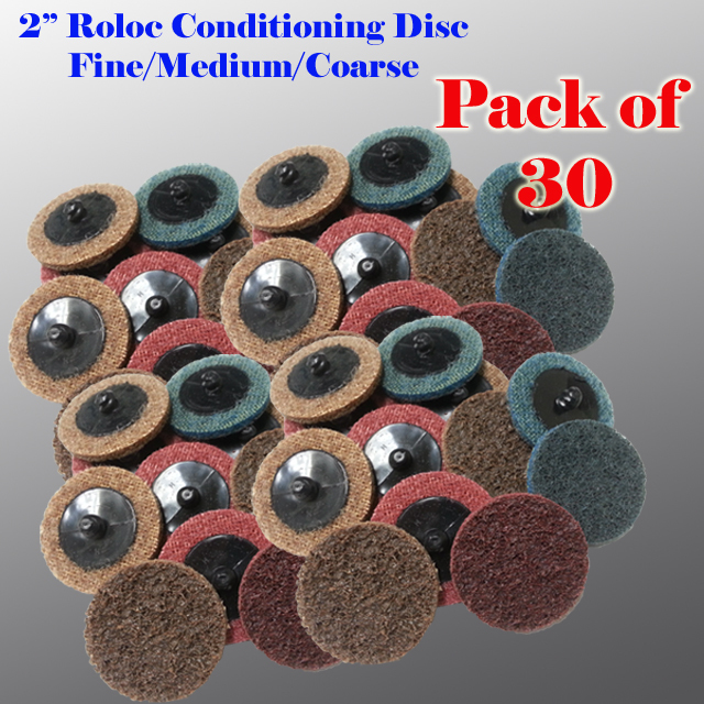 30 Mix 2″ for Roloc Surface Conditioning Sanding Disc Fine Medium Coarse Pads