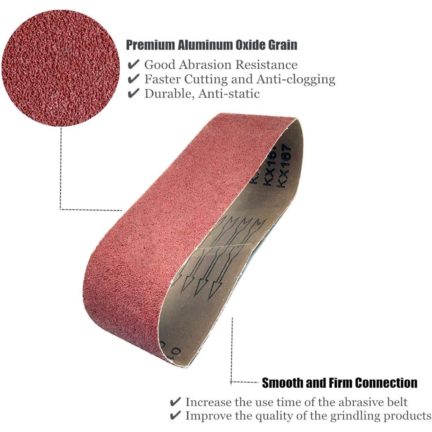 12 Pack 4×21 Inch Sanding Belts, 40 Grit, Aluminum Oxide, Sander Paper, Heavy