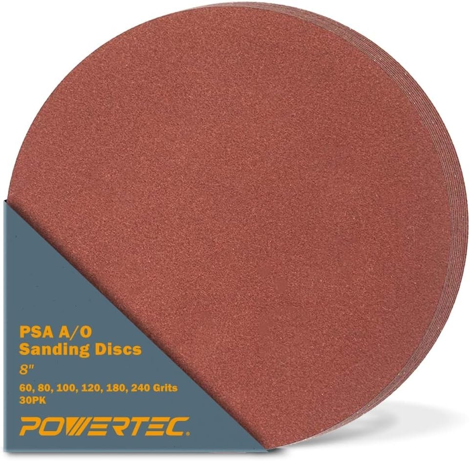30 PCS 8 Inch PSA Sanding Disc – 5 Each of 60, 80, 100, 120, 180, 240 Grits -…