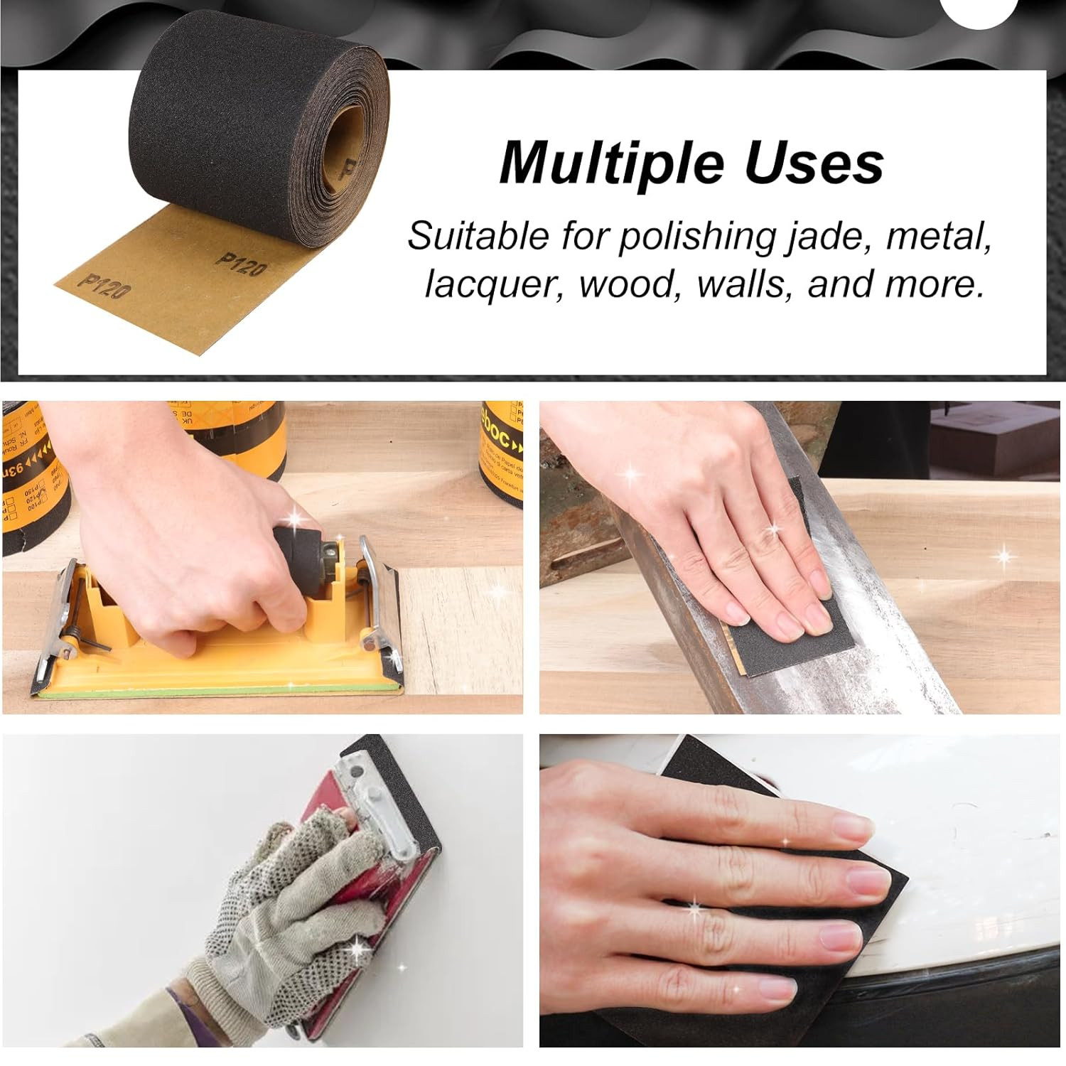 600 Grit Sandpaper Roll, 3-2/3″ Wide 11 Yard Wet Dry Silicon Carbide Longboard S