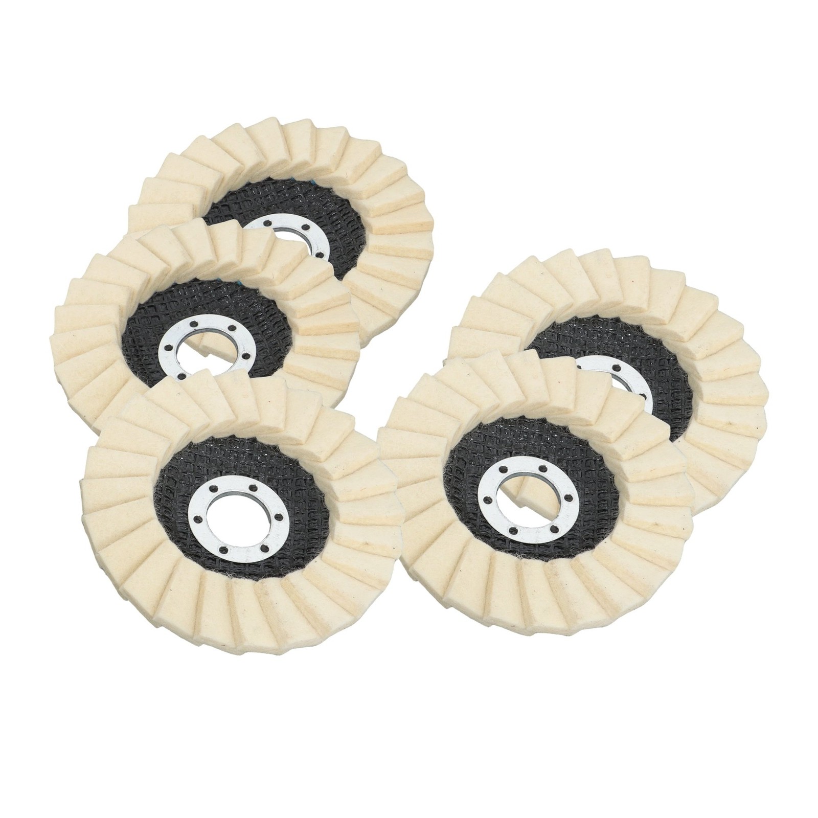 8 Pcs Wool Polishing Wheel Disc Set 4.5 x 7/8″ Buffing Wheel & Buffing Compound