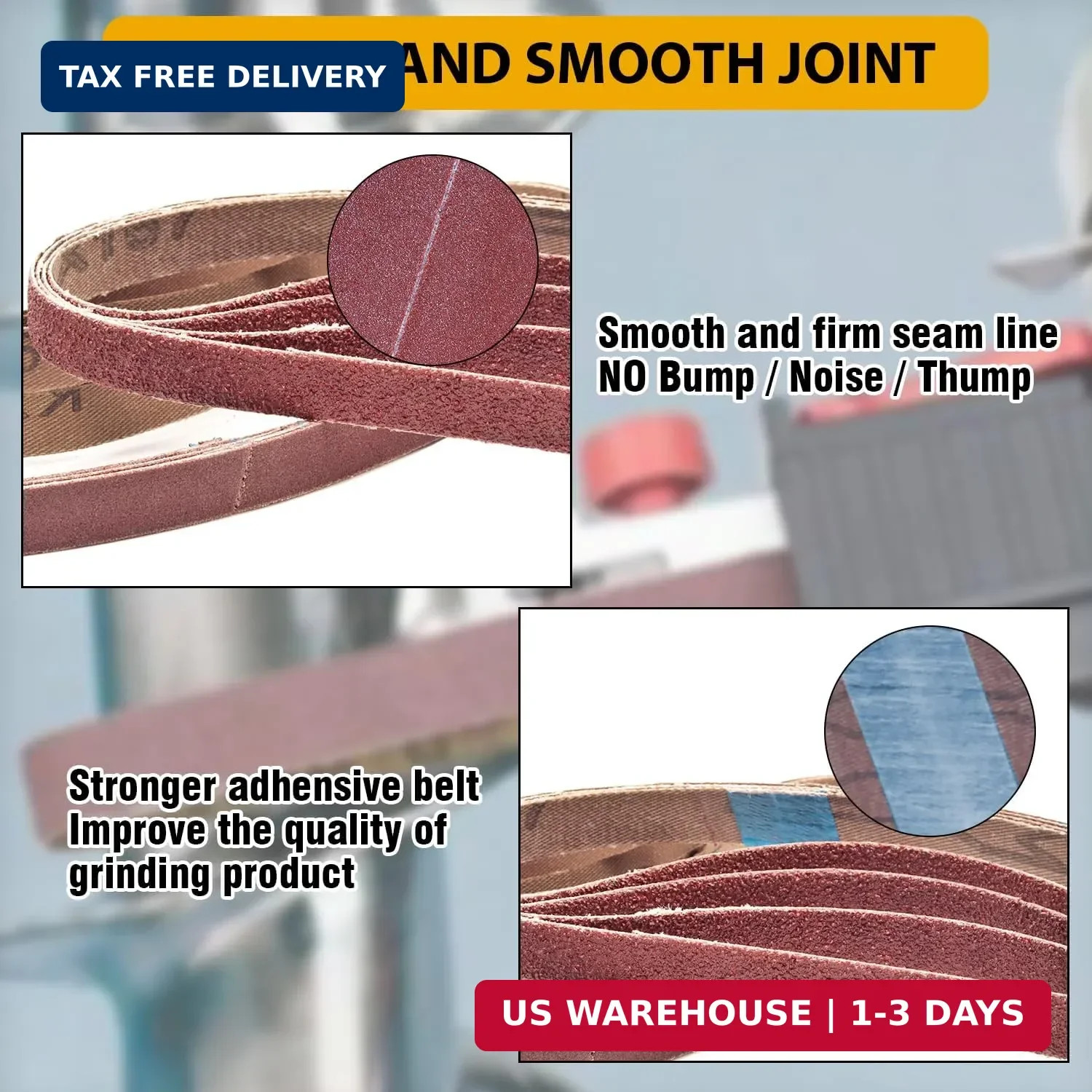 42 Pcs 3/8 x 13 Inch Sanding Belts,3/8×13 Sanding Belts Sandpaper for Air Belt S