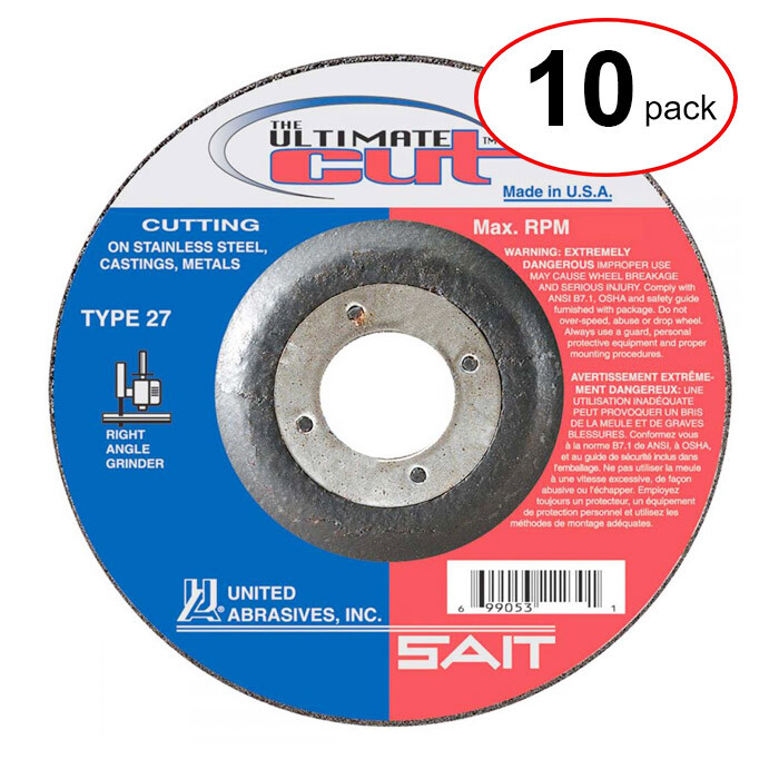 Sait 22390 – 6″X .045″X 7/8″ Type 27 Ult.Cutoff Wheel – (10Pack)