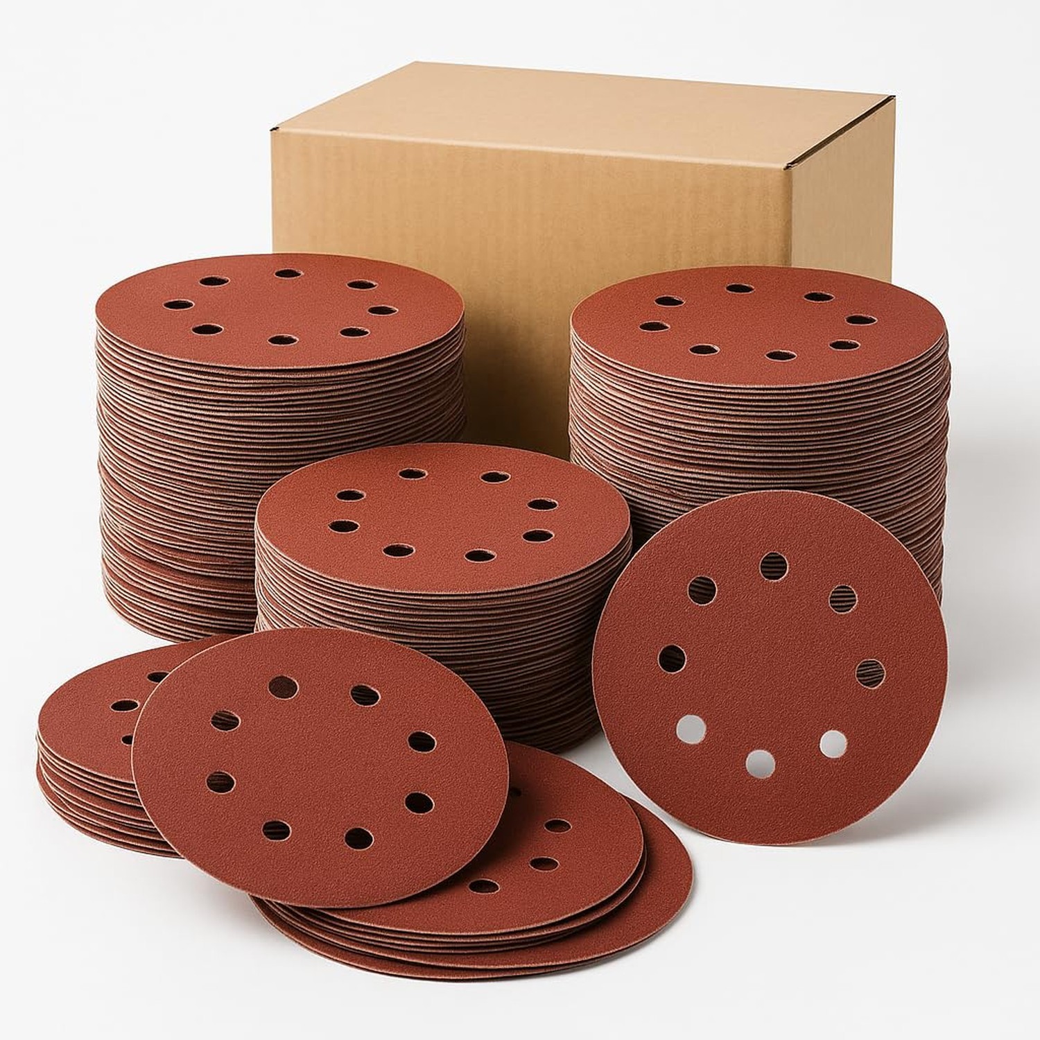 5 Inch 8 Hole Fine Grit Sanding Discs 100 Pack, 400 800 1000 1500 2000 Grit (…
