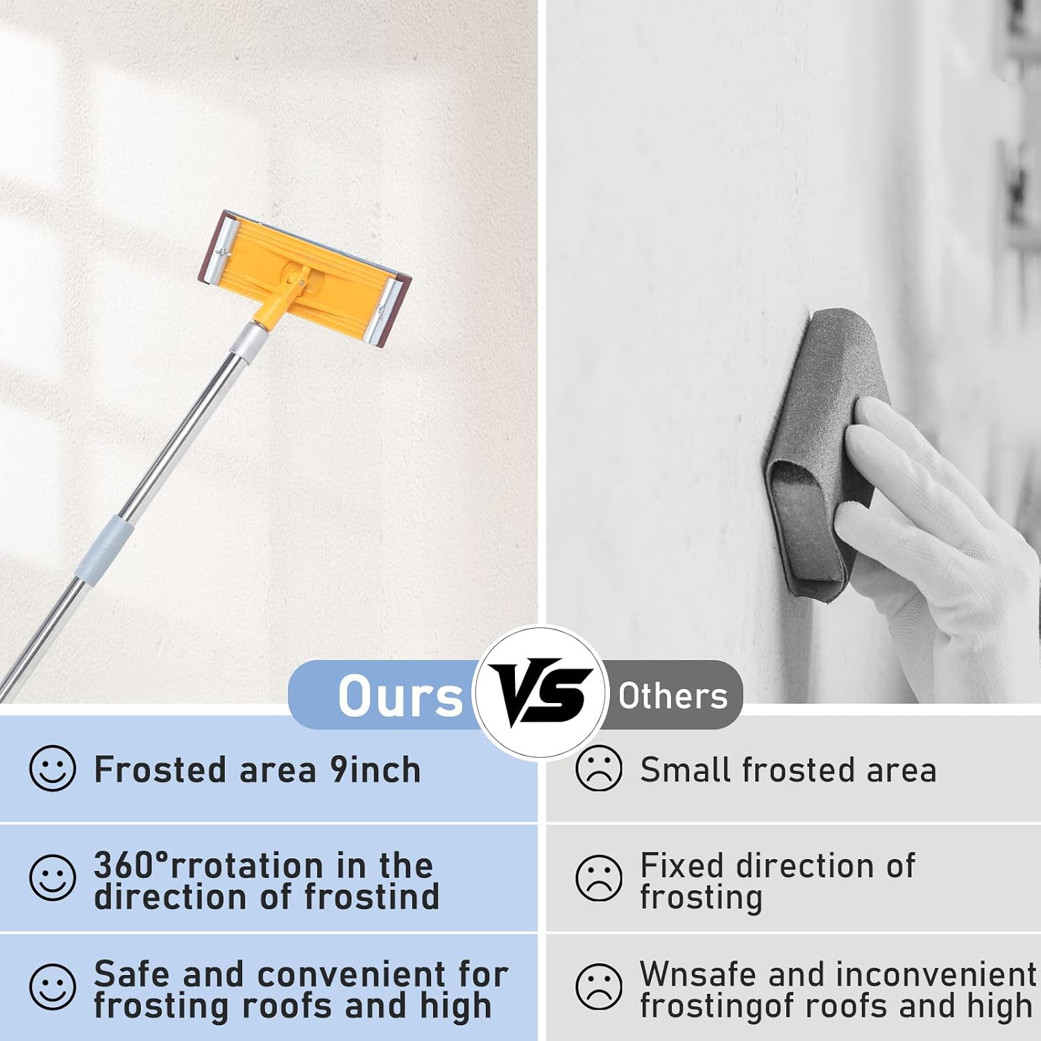 Pole Sander Drywall, 31-74-inch Manual Hand Drywall Sander with Extension Pole.