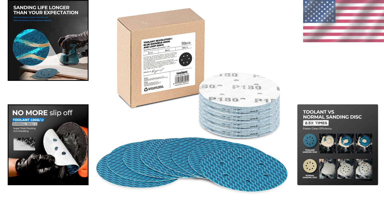 6 Inch 180 Grit Aluminum Oxide Sanding Discs for Exceptional Finishing