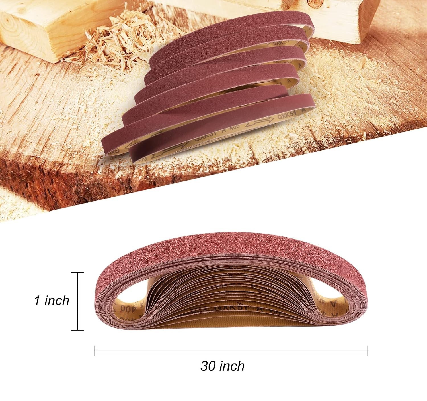 Versatile 1×30-Inch Sanding Belts, 24PCS for Heavy-Duty Projects – All Grits