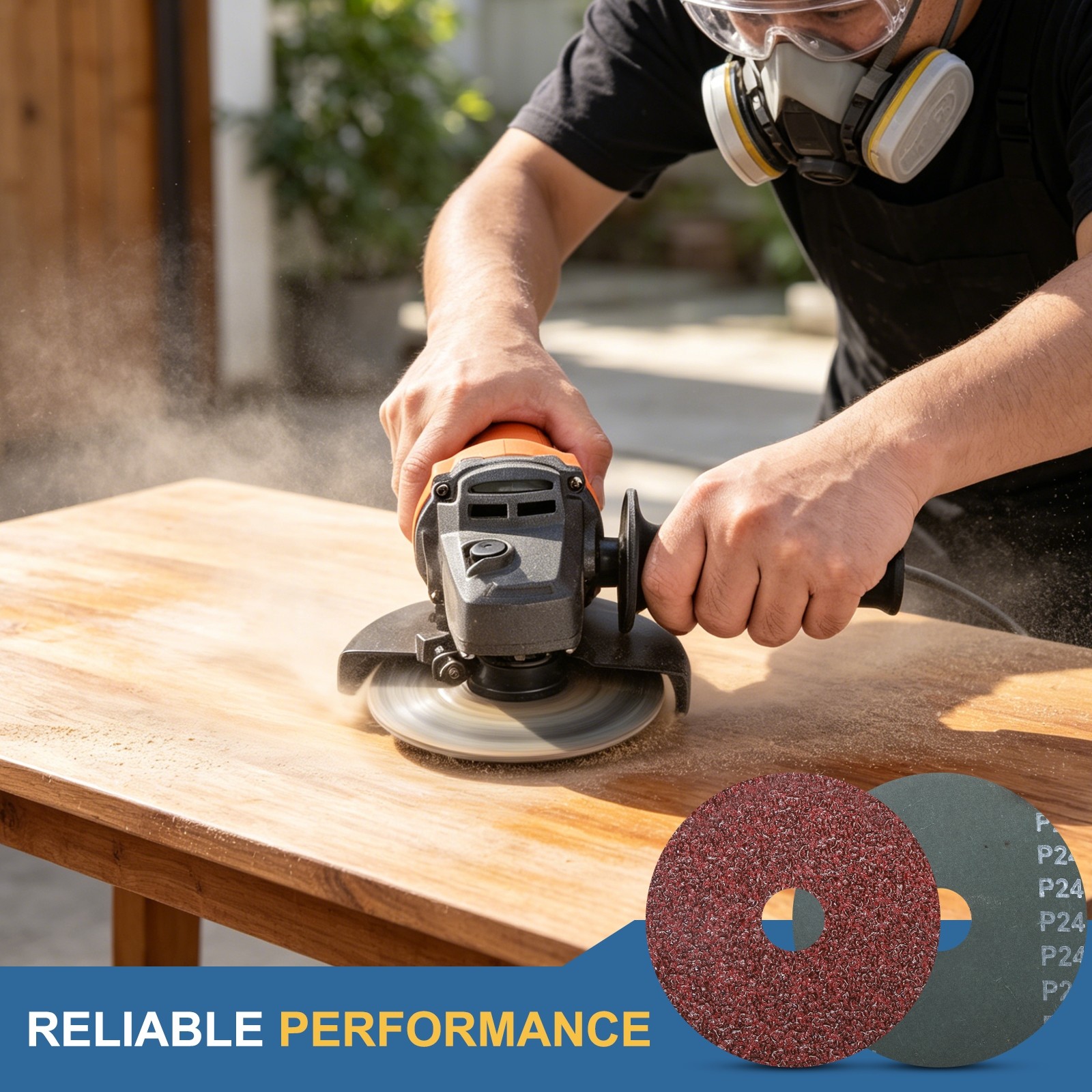 5 Pcs Ceramic Aluminum Oxide Discs – [4.5″ x 7/8″ Arbor Hole, 24 Grits], Red