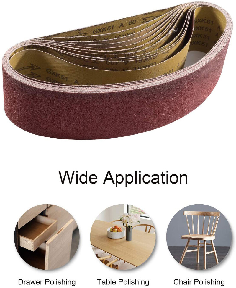 4″x36″ Sanding Belt, 60 80 120 240 Grit for wood, varnish, paint, plastic -5pcs