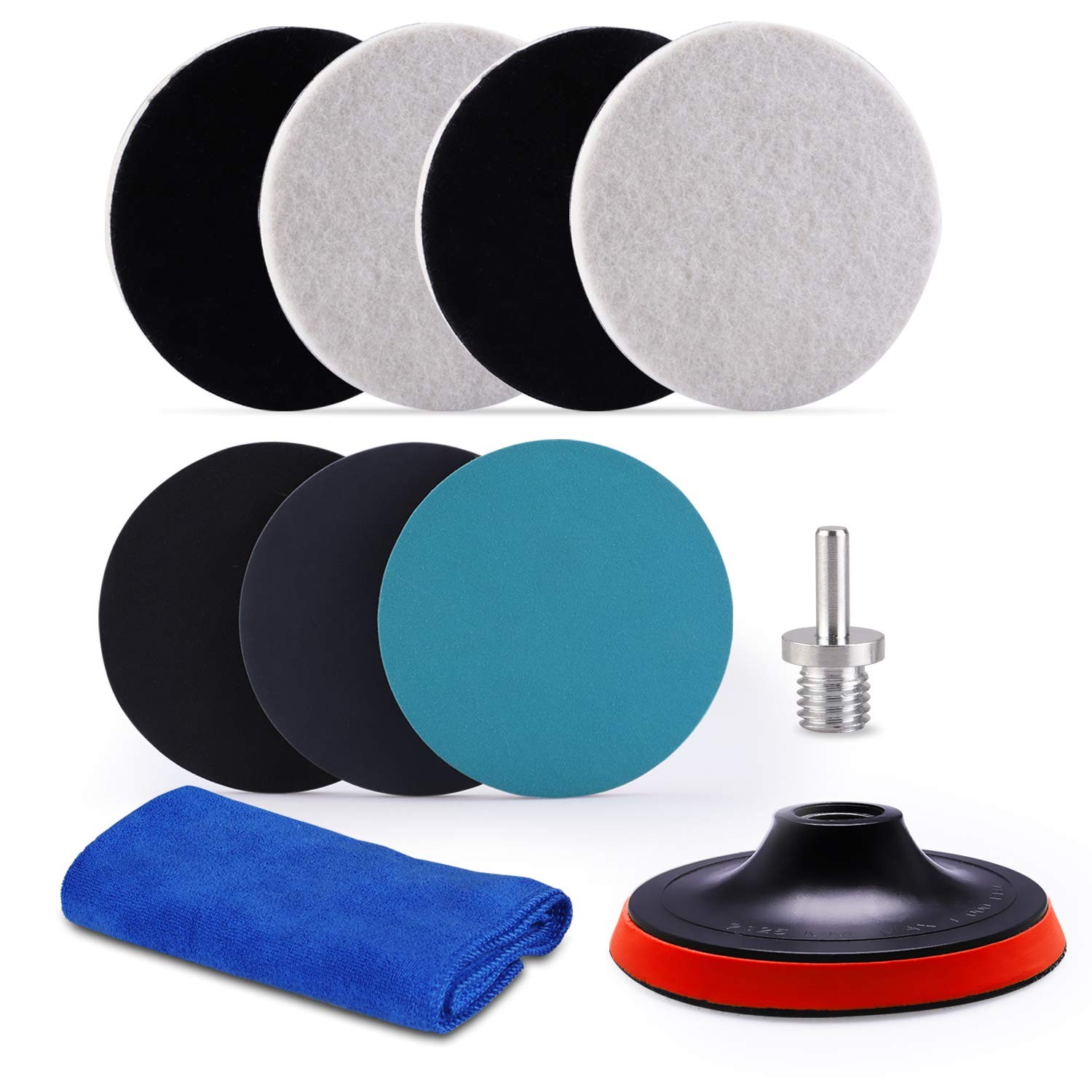 ZFE 5Inch Glass polishing Pads, 10Pcs Wool Felt Disc Polishing 5 inches