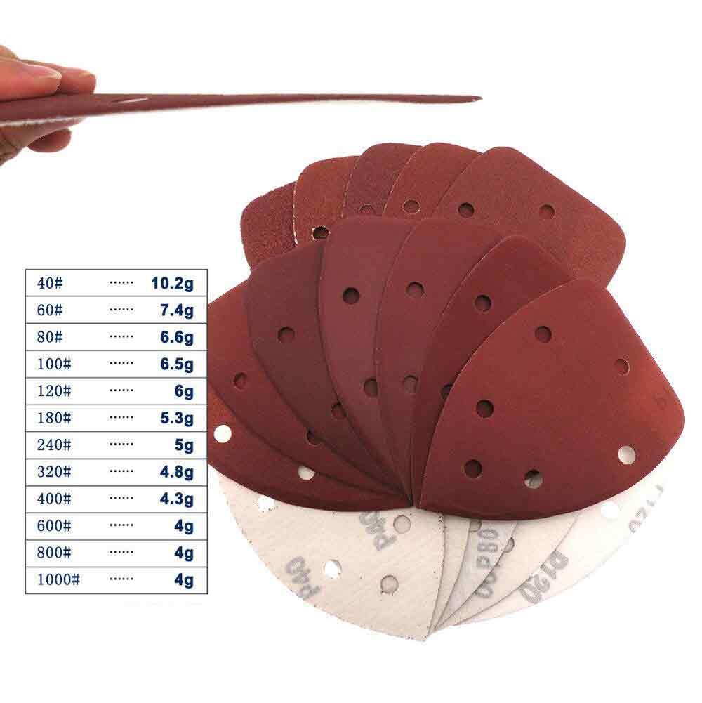 6 Hole Sanding Sheets Triangle Mouse Detail Sander Pads Sandpaper 40-1000 Grit
