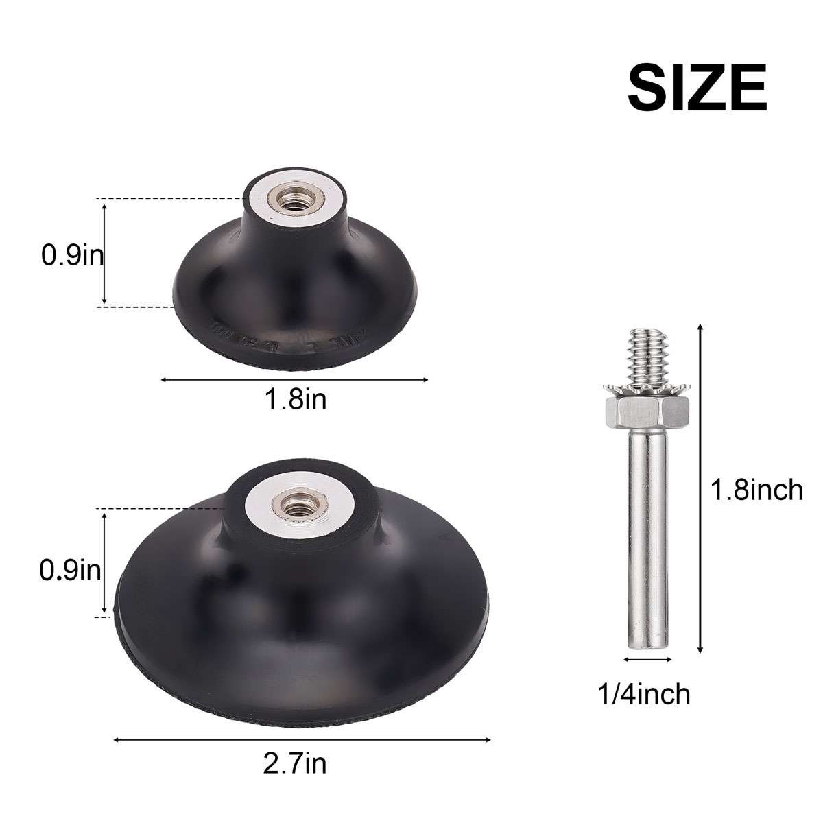 2PCS 2in 3in Sanding Disc Holder Mandrel 1/4″ Shank Roll Lock Rotary Pad Holder