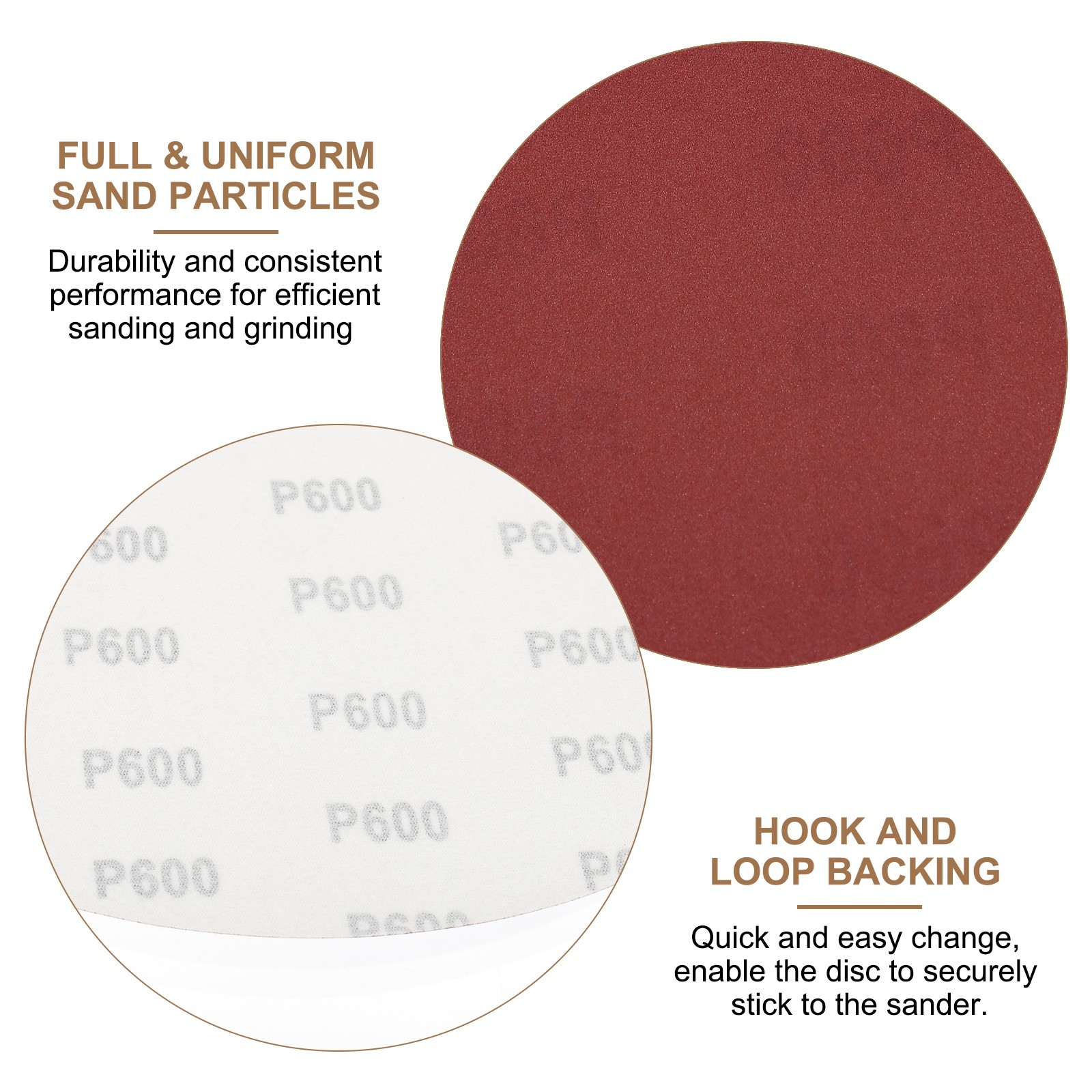 2pcs 10″ Hook and Loop Sanding Discs 600 Grits Aluminum Oxide Sandpapers