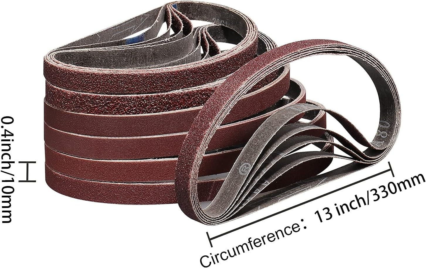 48 Pack Sanding Belts 3/8X13 Inches(10X330Mm)- 8 Each of 40/60/80/120/180/240 Gr
