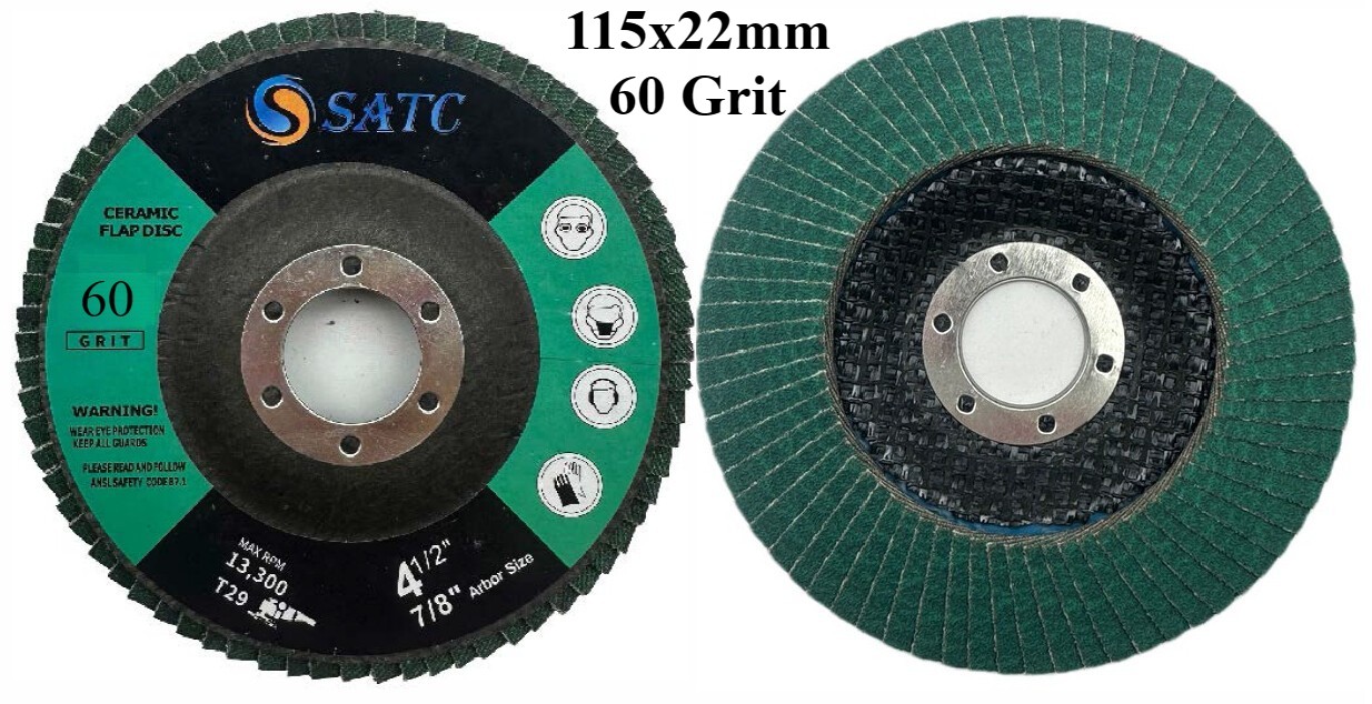200PCS 4-1/2″ Ceramic Flap Discs 60Grit Green Type 29 For Grinding and Polishing