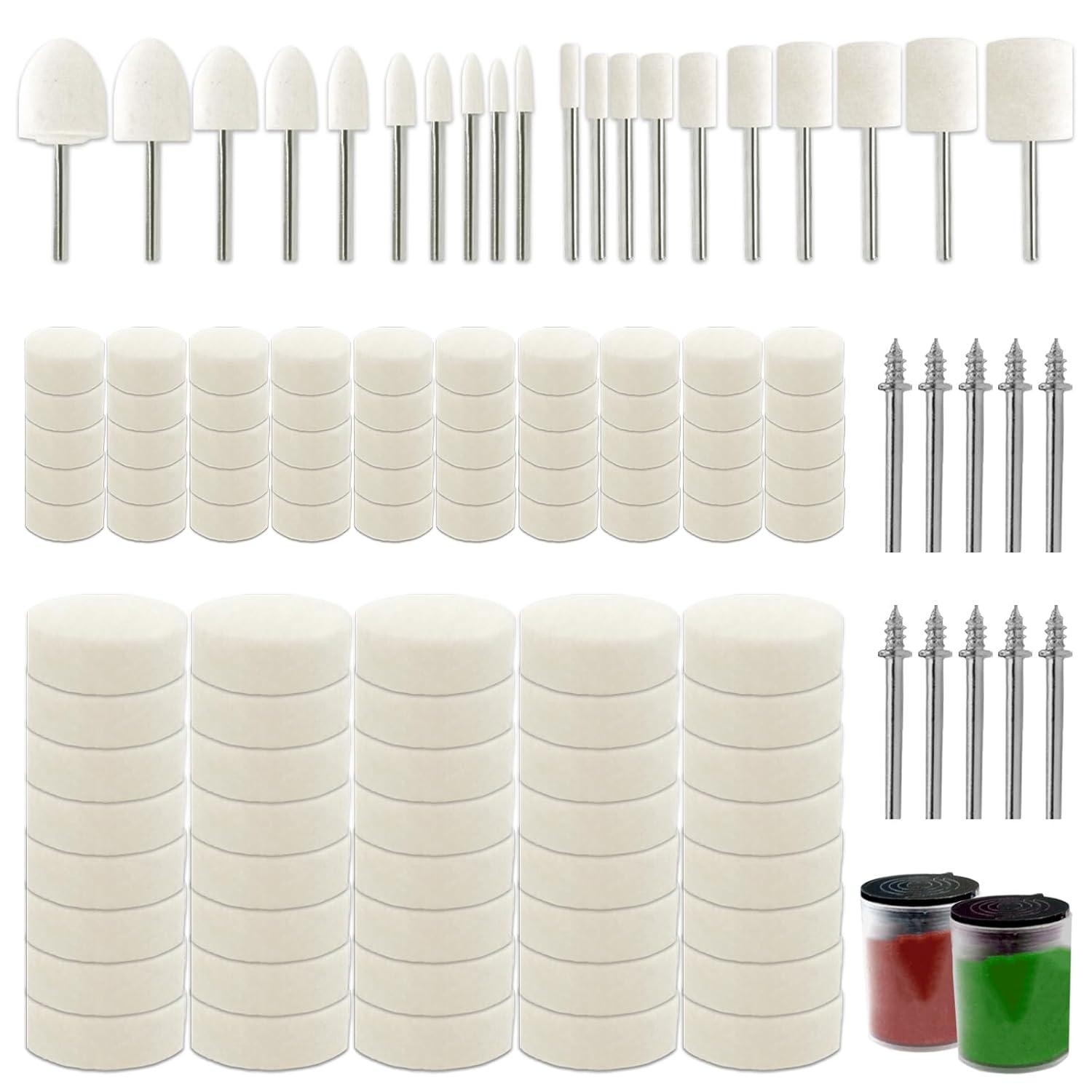 122pcs Polishing Buffing Wheel Kit for Dremel and 2pcs Polishing Compound 10pcs