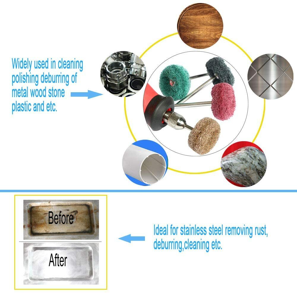 80PCS Metal Rotary Polishing Buffing Wheel Burr Kit Tool Accessories for Dremel