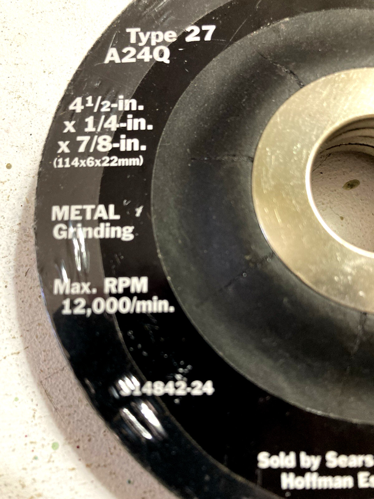 Pk 2 Sears Craftsman 314842-24 Metal Grinding Wheels 24 grit 4 1/2 x1/4x 7/8 in.
