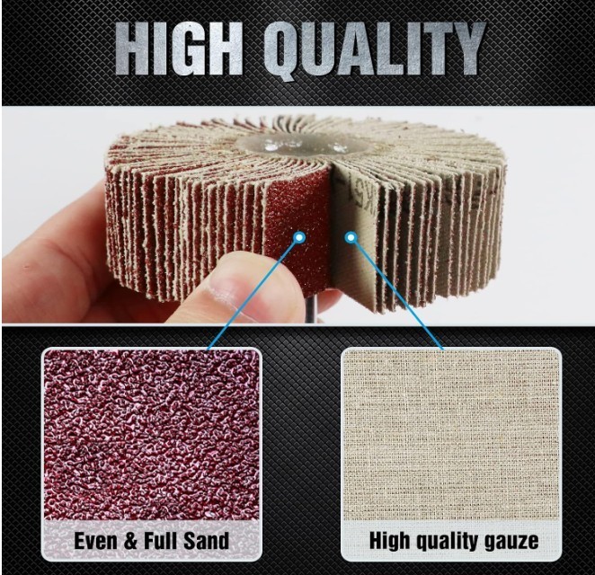 20 Pcs Flap Wheel Sander Set 80 Grit Sanding Wheel for Drill 1/4″ Shank for Meta