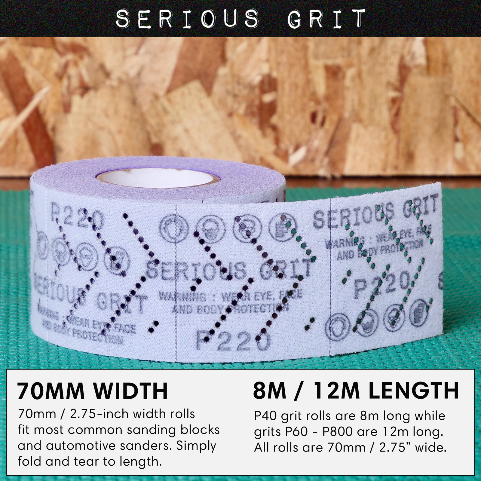 Ceramic Multi-Hole Hook & Loop Sandpaper Rolls