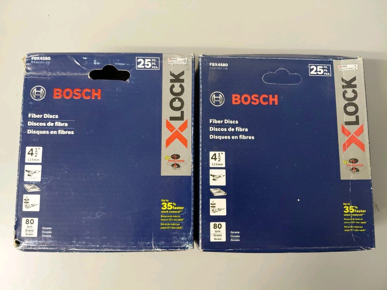 2 Boxes Of 25 Bosch Fiber Discs 4-1/2″ 80 Grit