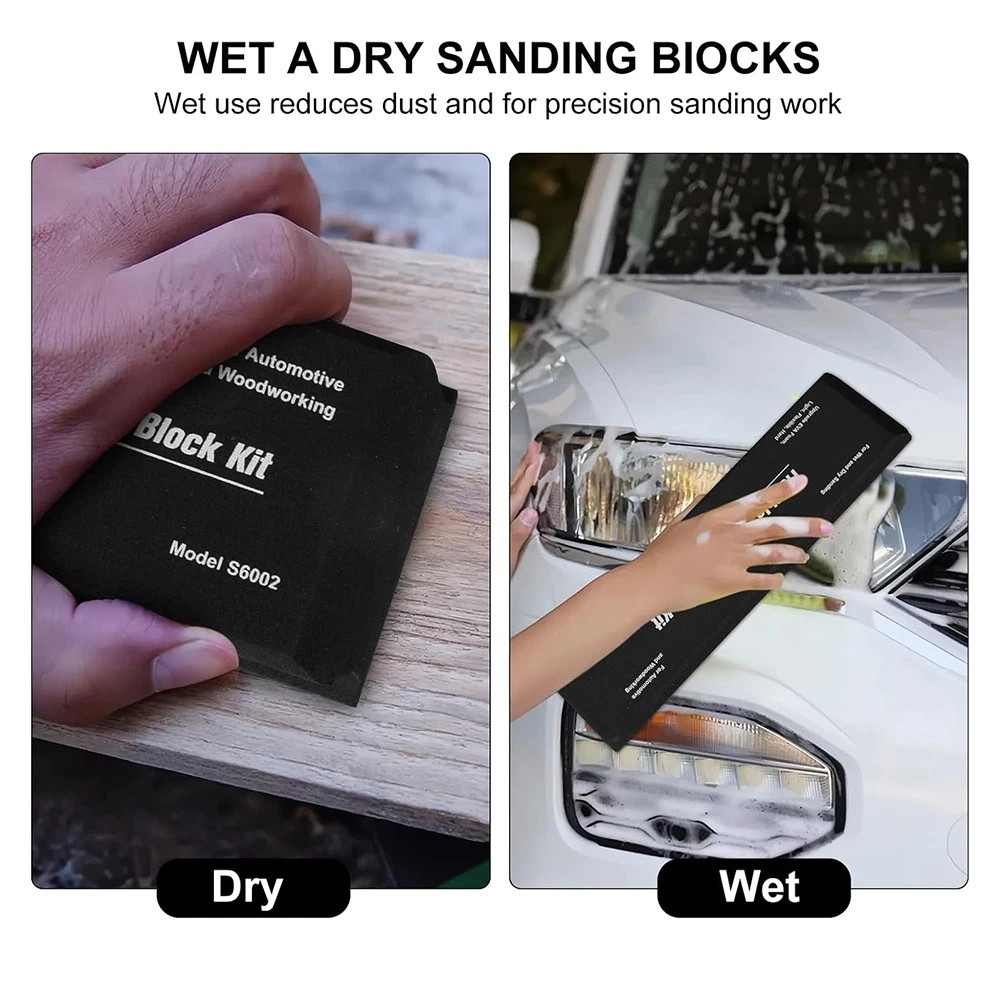 14Pcs Hand Sanding Block Set EVA Foam Wet or Dry for Automotive or Woodwork NEW