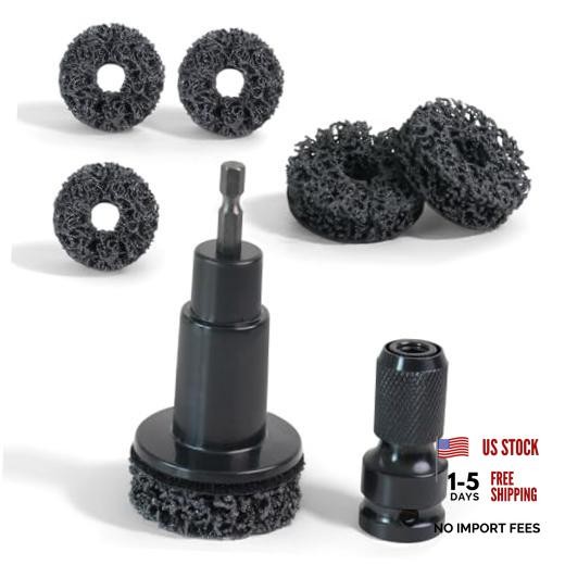 Wheel Hub Cleaning Tool Kit – 5PCS Brake Dust & Rust Removal Brush Set – Black