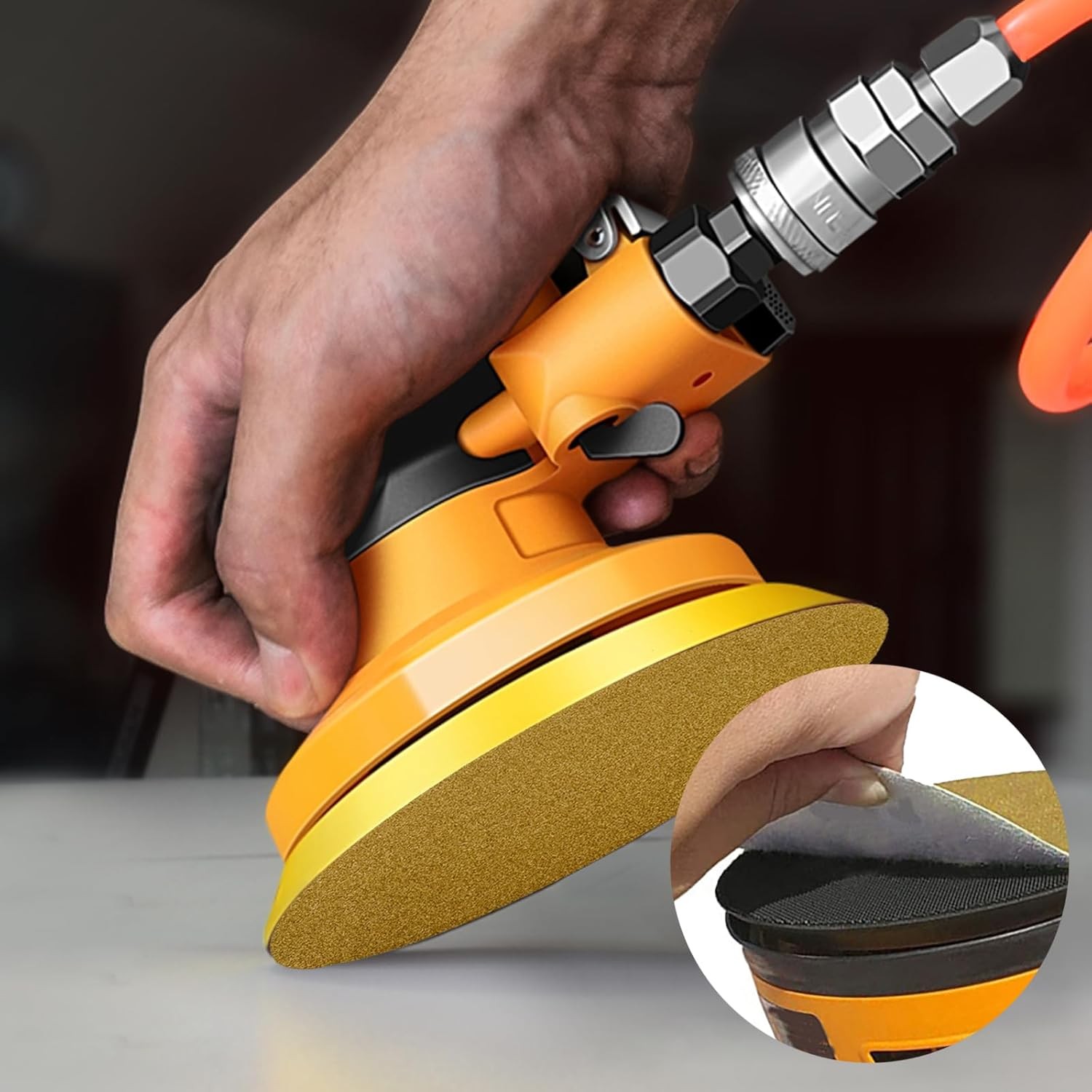 25PCS 150mm 6 Inch Gold sandpaper No Hole Hook & Loop Grip Sanding Disc 120 Grit