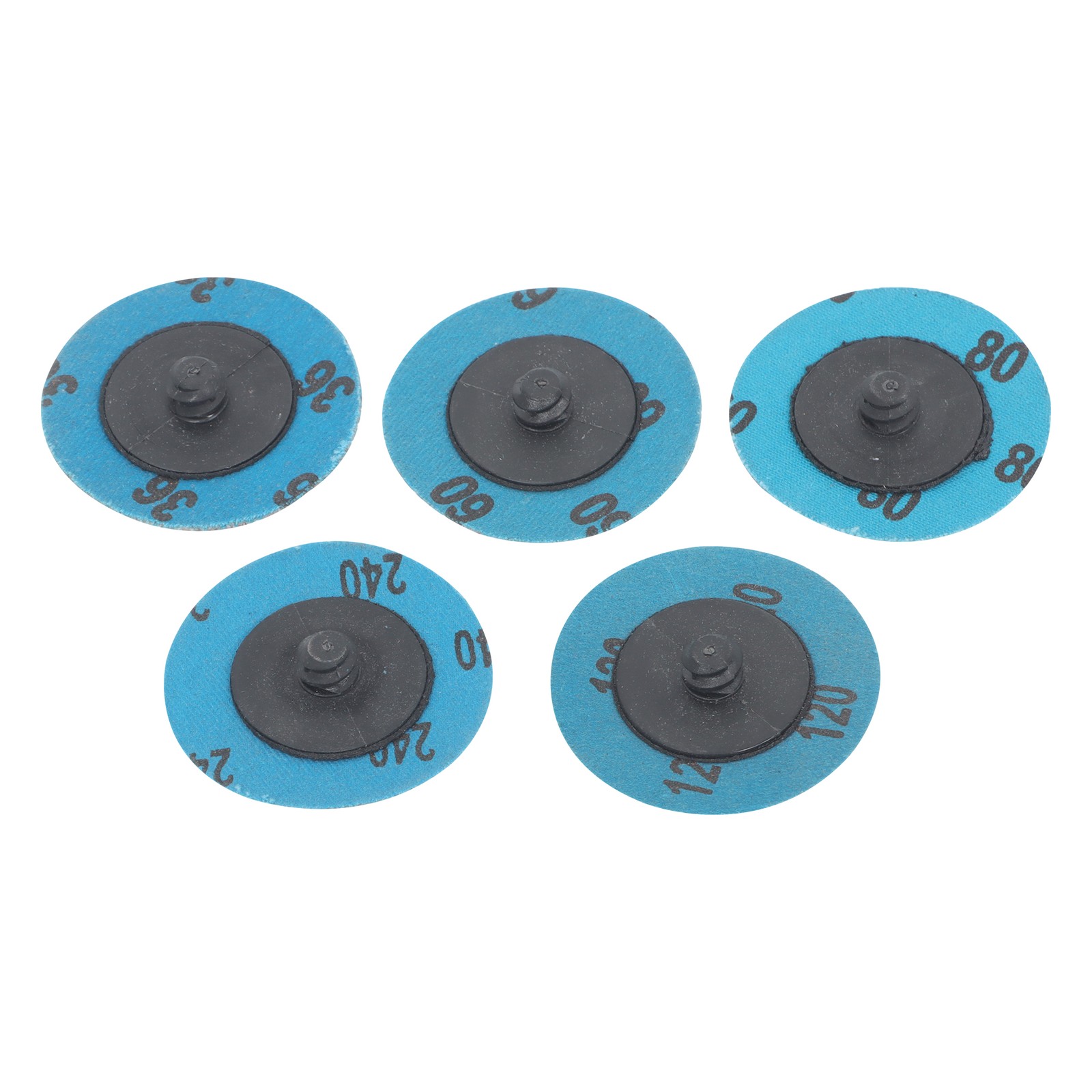 2 Inch Quick Change Sanding Discs Set of 50, 36/60/80/120/240 Grit