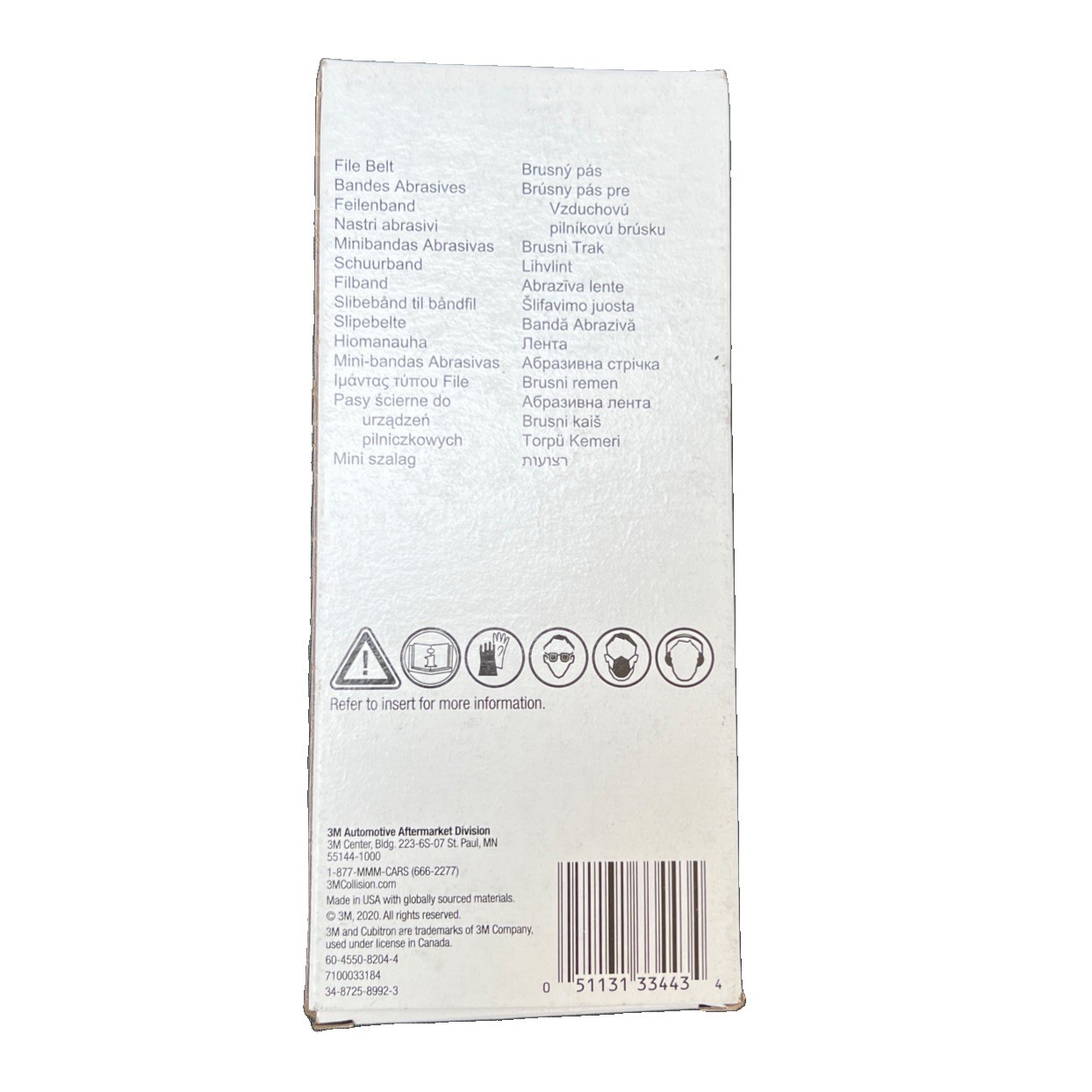 3M 33443 Cubitron II Purple 1/2 in. x 18 in. 36 Grit File Sanding Belt (10 ct)
