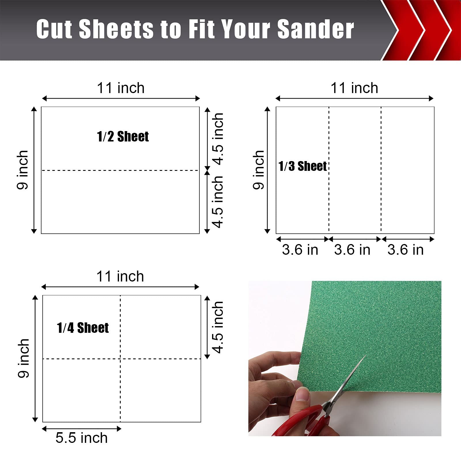 Sandpaper Assortment Wood Metal Furniture Hand Sander 9×11 Inch 80-320 Grit