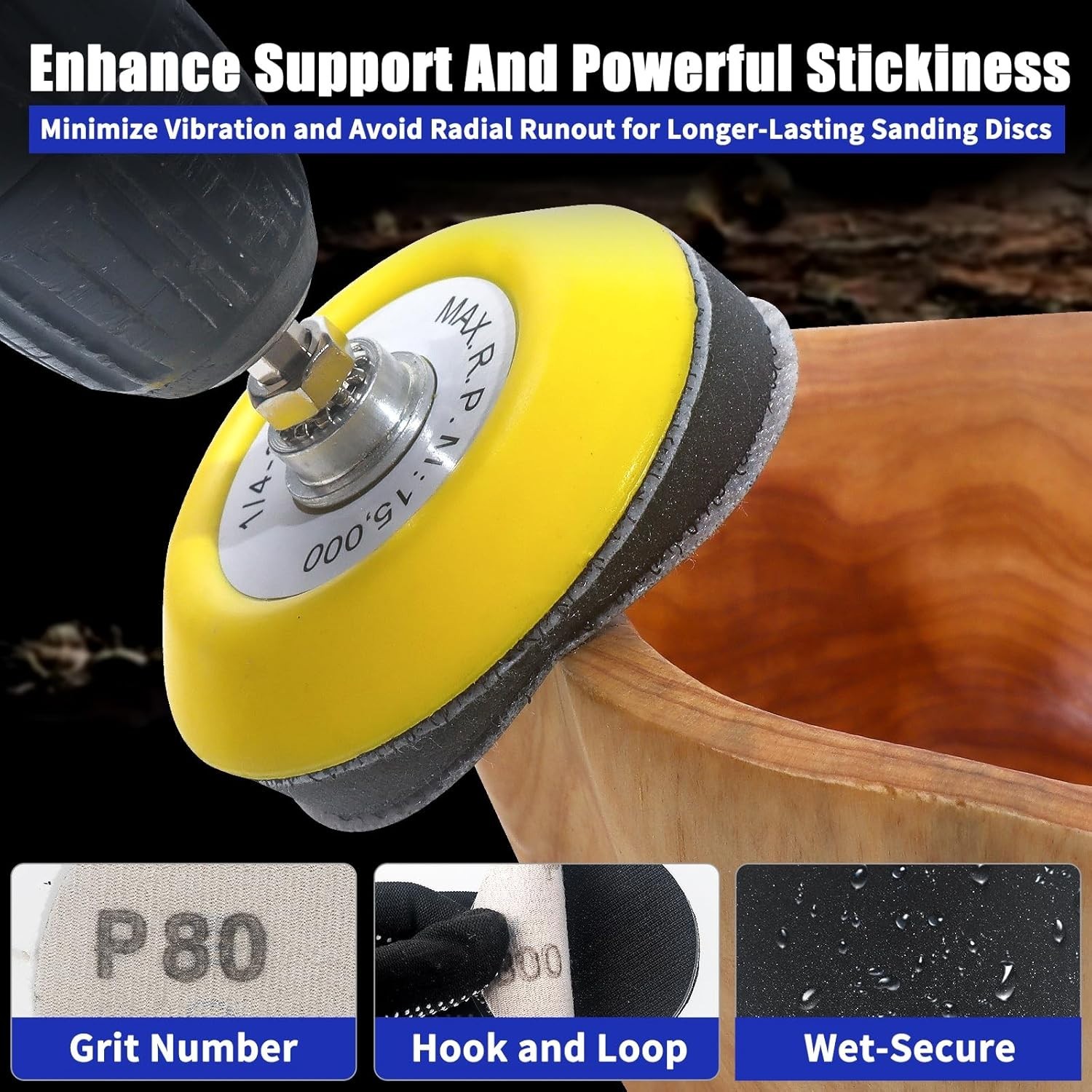 133 PCS Sanding Disc Drill Kit for Optimal Car, Wood & Glass Finishing