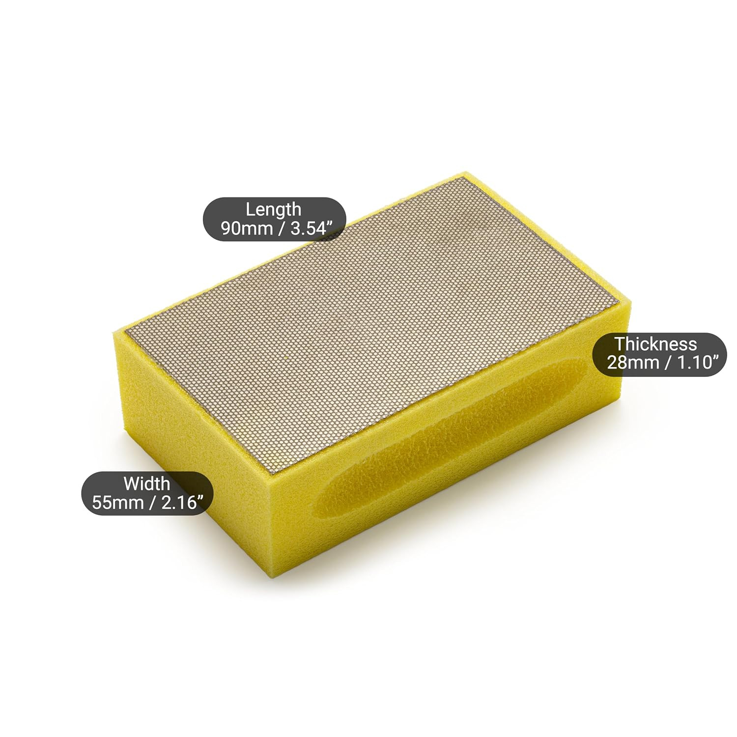 Pack of 2 PRO Diamond Hand Pad Sanding Blocks – Grit 400, 3.74″ x 2.16