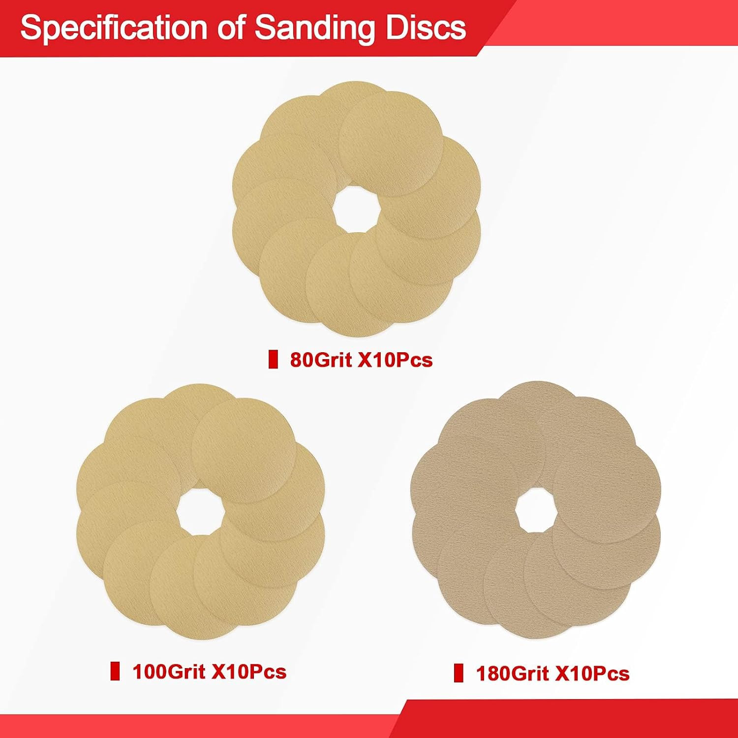 9 Inch Drywall Sander, with 30Pcs Sanding Discs-Hook and Loop 80 X