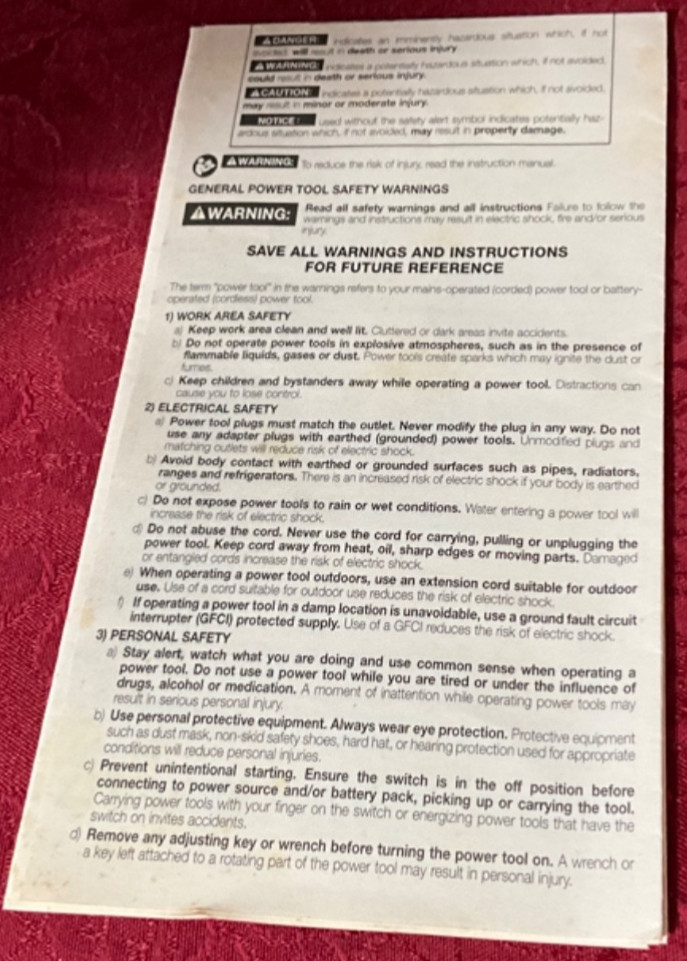 Porter Cable 5” Random Orbit Palm Sander Instruction Manual 382 GUC