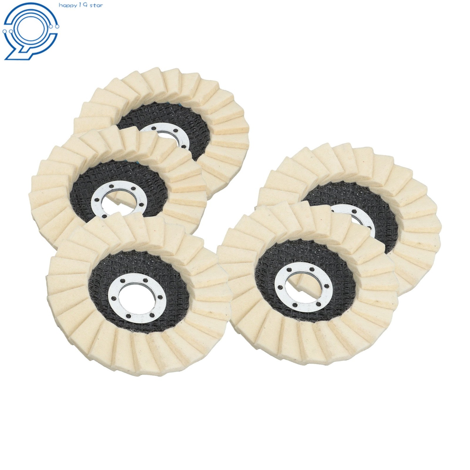 8 Pack Felt Flap Disc Abrasives Buffing Polishing Wheels and Polishing Compounds